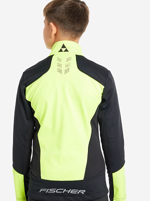 Превью Лыжная куртка Куртка лыжная FISCHER Softshell Warm Jr Черный/Лимонный
